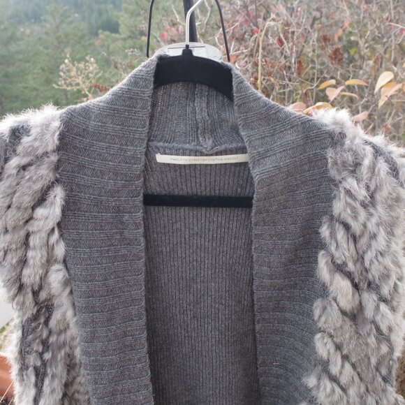 Real Fur& Wool Vest Twelfth Street By Vincent - Picture 1 of 8